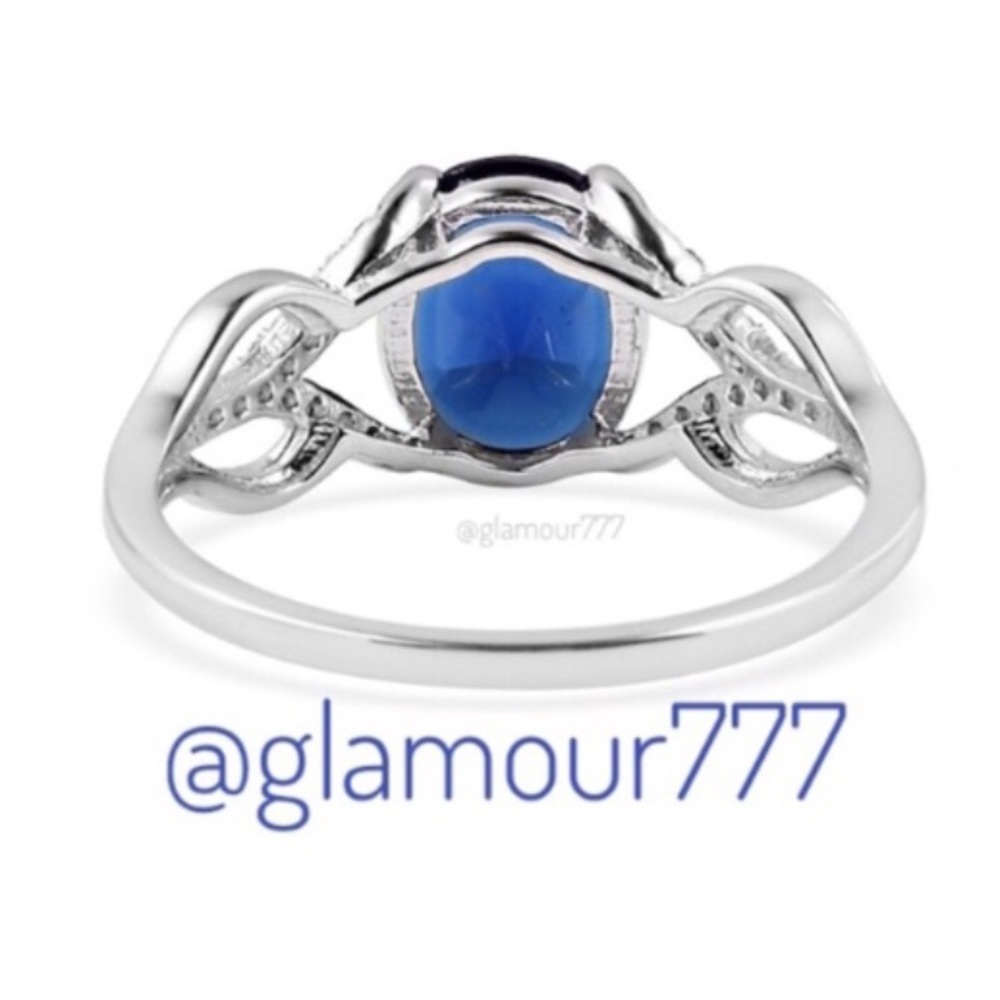 🛍Blue Sapphire CZ Sterling Silver Ring - Picture 3 of 6